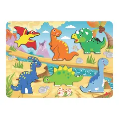 ARTI CREATIVO - Rompecabezas Dinosaurios 6 Piezas Madera