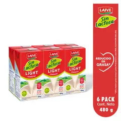 LAIVE - Mezcla Láctea Light Sin Lactosa Sixpack Caja 480 g