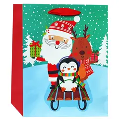 BENJI - Bolsa Navideña talla L Santa Reno Pinguino Trineo
