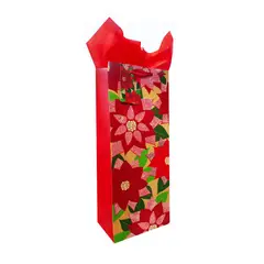 BENJI - Bolsa Navideña Botella Poinsettia