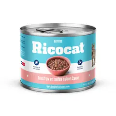 RICOCAT - Alimento Húmedo Gatitos Trozos Carne Lata 190 g