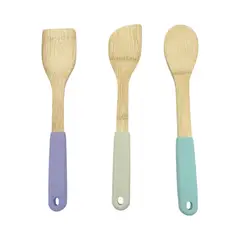 CASA JOVEN - Juego de Utensilios 3 Piezas Bamboo en Malla