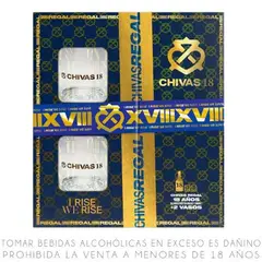 CHIVAS REGAL - Whisky 18 Años + 2 Vasos Botella 700 mL