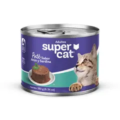 SUPERCAT - Paté Gatos Adultos Atún y Sardina Lata 180 g