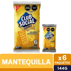 CLUB SOCIAL - Mantequilla Empaque 6 Und