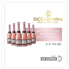 RICCADONNA - Espumante Rosé 6 Botellas 750 mL