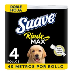 SUAVE - Papel Higiénico Resiste Max Empaque 4 Und