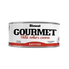 RICOCAT - Paté Gatitos Gourmet Sabor Carne Lata 85 g