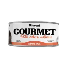 RICOCAT - Paté Gatos Adultos Gourmet Sabor Salmón Lata 85 g