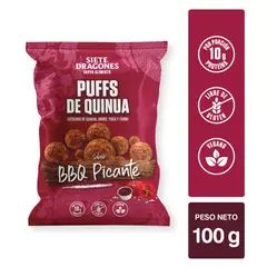 SIETE DRAGONES - Puff de Quinua Sabor BBQ Picante Bolsa 100 g