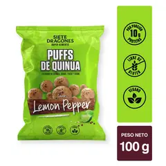 SIETE DRAGONES - Puff de Quinua Sabor Lemon Pepper Bolsa 100 g