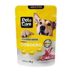 PET CARE - Alimento Húmedo Perros Adultos Cordero Doypack 95 g