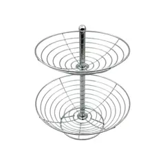 CASA JOVEN - Frutero 2 Pisos Cromado 34x30Cm