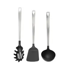 CASA JOVEN - Juego x 3 Utensilios de Nylon Mango Acero Malla