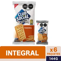 CLUB SOCIAL - Galletas Integral Pack 4 Bolsas 144 g