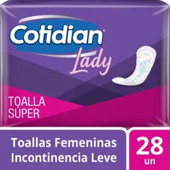 COTIDIAN - Toalla Incontinencia Lady Superior Empaque 28 Und
