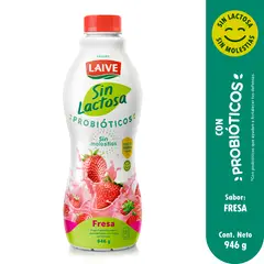 LAIVE - Yogurt Sin Lactosa Fresa Botella 946 g