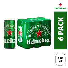 HEINEKEN - Cerveza Six Pack Lata 310 mL