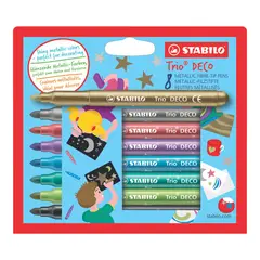 STABILO - Plumones Trio Deco Metálicos Caja 8 Und