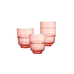 CASA JOVEN - Setx4 Vaso 340Ml Apilable Bremes Coral