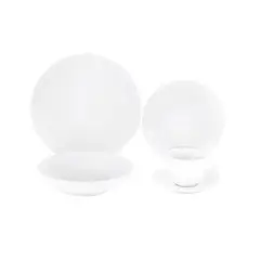 CASA JOVEN - Juego de Vajilla 20 Piezas Porcelana Blanca