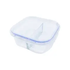 CASA JOVEN - Hermético Vidrio Cuadrado con Divisón 1050 mL