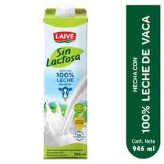 LAIVE - Leche Sin Lactosa Caja 946 mL