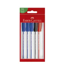 FABER CASTELL - Lapiceros Trilux 032 3 Azul + 1 Rojo + 1 Negro Empaque 5 Und
