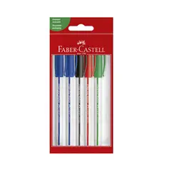 FABER CASTELL - Lapiceros Trilux 032 2 Azul + 1 Rojo + 1 Negro Empaque 5 Und