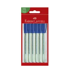 FABER CASTELL - Lapiceros Trilux 032F Azul Empaque 6 Und