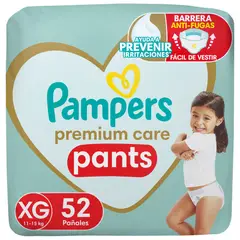 PAMPERS - Pañal Premium Care Pants Talla XG Empaque 52 Und