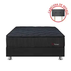 FORLI - Cama Americana Pocket Negro 1.5Plz
