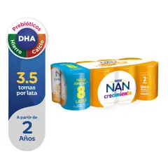 NAN - Fórmula Láctea 3 Crecimiento Pack 8 Latas 390 g