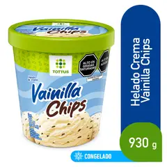 TOTTUS - Helado de Crema Vainilla Chips Pote 930 mL