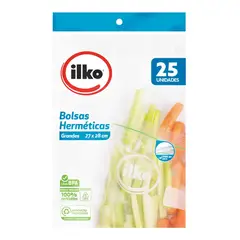 ILKO - Bolsa Hermética Grande 27 x 28cm Empaque 25 Und