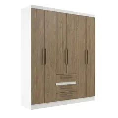 CASA JOVEN - Ropero 6 Puertas 3 Cajones White Off Wood