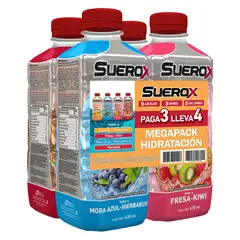 SUEROX - Bebida Rehidratante Surtido Pack 4 Botellas 630 mL