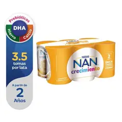NAN - Fórmula Láctea Líquida 3 Crecimiento Sixpack Lata 390 g