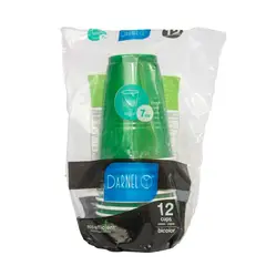 DARNEL - Vasos 7 Oz Verde Vivo Empaque 12 Und