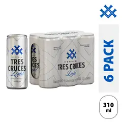 TRES CRUCES - Cerveza Light Sixpack Lata 310 mL