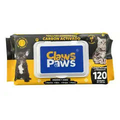 CLAWS & PAWS - Toallitas Húmedas Claws Paws con Carbón Activado Empaque 120 g