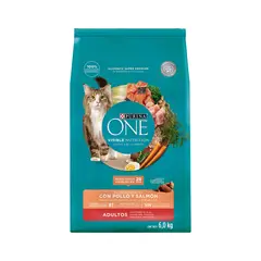 PURINA ONE - Alimento Seco Gatos Esterilizados Pollo Salmón Bolsa 6 Kg