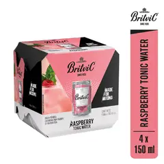 BRITVIC - Agua Tónica Raspberry Pack 4 Latas 150 mL