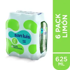 SAN LUIS - Agua Limón Sixpack Botella 625 mL