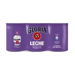 GLORIA - Leche Evaporada Entera Sixpack Lata 390 g