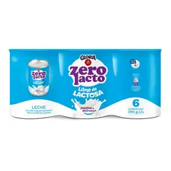 GLORIA - Leche Zero Lacto Sixpack Lata 390 g