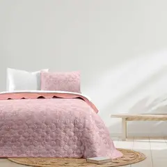 CASA JOVEN - Set de Cama Quilt 1.5 Plaza Blush