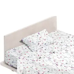 PRECIO UNO - Juego de Sábanas Est 1.5Plz Flores Pu
