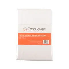 CASA JOVEN - Pack X2 Fundas de Almohada Sólida Bla
