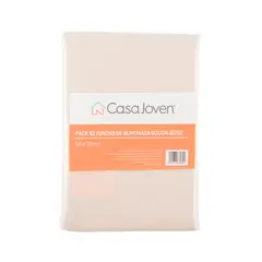 CASA JOVEN - Pack X2 Fundas de Almohada Sólida Bei